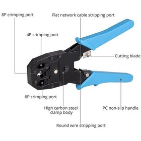 Resim Rj45 Ethernet Rj11 Rj12 Rj45 Telefon Sıkma Çakma Pensesi Cat5 Cat6 Pense + Kablo Soyucu 