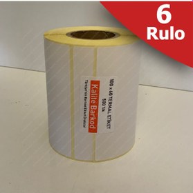 Resim Termal Etiket 100X60 - Barkod Etiketi 6 Rulo 3000 Adet 