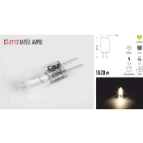 Resim Cata CT-2112 20 Watt 12 Volt Halojen G4 Ampul Günışığı 
