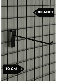 Resim Tel Pano Kancası 10 Cm Siyah Raf Askısı Raf Kancası Mağaza Düzenleme 80 Adet 