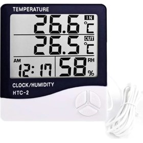 Resim Lidyahan Store Dijital Termometre Saat Isı Sıcaklık Nem Ölçer Htc-2 