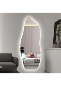 Resim 150x50 Led Işıklı Asimetrik Boy Aynası Beyaz 