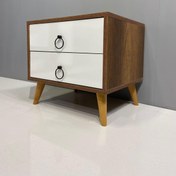 Resim Bicabin Oslo iki Çekmeceli Komodin Barok\u002FBeyaz Commode 