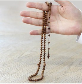 Resim Tesbihname Sistemli İstanbul Kesim Açık Kahverengi 99 Taneli Kuka Namaz Tesbihi 