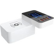 Resim Guangdong Spirit Kablosuz Şarj Cihazı Usb+Qc3.0 +Type-C Çok Fonksiyonlu Şarj Cihazı, IPHONE12 Teclast Tablet (Ab Fişi) Için LED Ekranlı 
