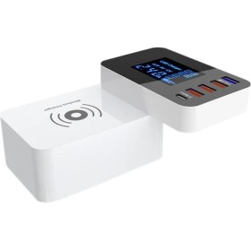 Resim Guangdong Spirit Kablosuz Şarj Cihazı Usb+Qc3.0 +Type-C Çok Fonksiyonlu Şarj Cihazı, IPHONE12 Teclast Tablet (Ab Fişi) Için LED Ekranlı 