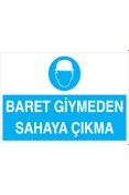 Resim Uytab Baret Giymeden Sahaya Çıkma Uyarı Tabelası - 20x30 Foreks - Kkb16 