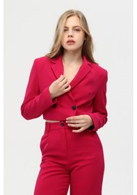 Resim Feminist Fuşya Astarlı Crop Blazer Ceket 0105118.12 Fuşya 