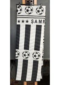 Resim Pamuklu Çok Amaçlı Spor Desen Tek Kişilik Pike, Yatak Ört 160x230 - Siyah-beyaz Sarı - Lacivert 