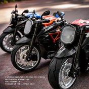 Resim Sesli ve hafif zırhlı motosiklet, simülasyon alaşım motosikleti Gusta erkek çekme yarış oyuncak araba koleksiyon süsleri, Noel, Paskalya ve doğum günü hediyeleri ev dekorasyonu için uygun 