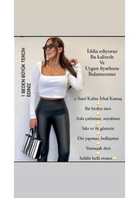 Resim Bonbonetti Chocolate Baby & Kids Korseli Mat Deri Tayt SiYAH 