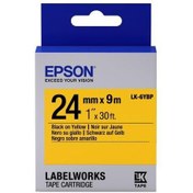Resim Epson LK-6YBP Pastel Sarı Üzeri Siyah 24mm 9Metre Etiket 