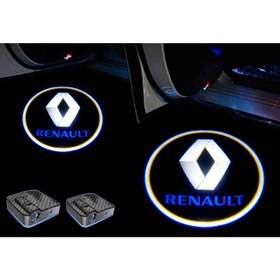 Resim Araç Kapı Altı Logo Led Işık (2 adet) - RENAULT MAVİ YAZI 