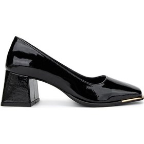 Resim Tamer Tanca Kadın Hakiki Deri Siyah Rugan Topuklu Ayakkabı 1081 2000 Bn Ayk Y25 Sıyah Rgn Siyah 