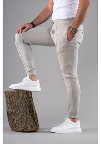 Resim Slimfit Dar Paça Beli Lastikli İplikli Likralı Jogger Pantolon 001 