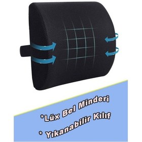 Resim Ortopedik Lüx Sırt Minderi Bel Minderi Araç Koltuk Sandalye Bel Y 552415637 