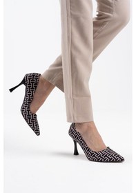 Resim Kelsey Kadın Siyah Desenli Stiletto Siyah 