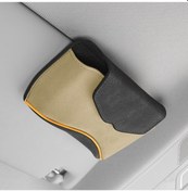 Resim Araba Güneş Vizörü Çok Fonksiyonlu Gözlükler Kılıf Kartı Depolama Braketi Bej 1 Adet 