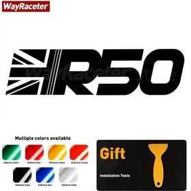 Resim R50-yansıtıcı Orange-3 Parça-yansıtıcı Union Jack Grafik Vinil Çıkartması Mını Cooper S One Jcw R56 R57 F55 F56 F57 F60 