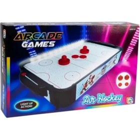 Resim Masa Üstü Portatif Taşınabilir LED Işıklı Buz Hokeyi Oyun Seti 50X30CM 