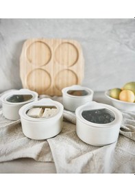 Resim Neoflam Fika One 4'lü Yuvarlak Kahvaltı Seti Buz Beyazı Beyaz 
