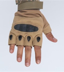 Resim Combat Tactical Outdoor Kesik Parmaksız Eldiven Asker Polis Dağcı Sporcu Bisikletçi Kemik Eldiveni - 