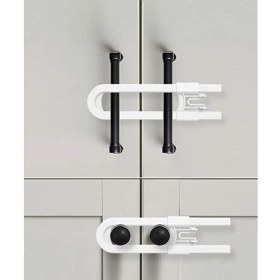 Resim 4 Adet Çocuk Koruma Kilidi - Slide Dolap Çekmece Kilidi Sürgülü Kilit 