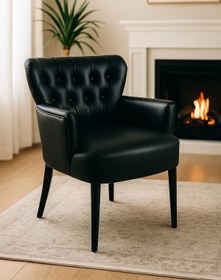 Resim WATERYBROOK Tekli Koltuk, Berjer, Balkon, Bahçe, Ofis Çay Seti, Deri Kumaş, Ceviz Ayak 