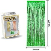 Resim Metalize Arka Fon Kapı Perdesi Yeşil 100x200 cm 