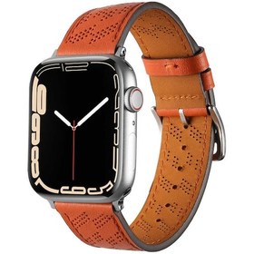 Resim Teknodur Watch 7 41mm Uyumlu Krd-76 Pu Deri Kordon Strap Kayış Clo- Turuncu 