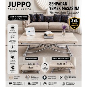 Resim Juppo Üst Tabla Mdf Traverten Oval Köşe Alt Ayak Metal 