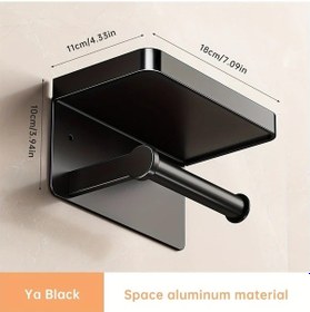 Resim Willowhaven Siyah Duvar Tipi Kağıt Havlu Askısı - Dayanıklı Alüminyum, Matkap Gerekmez, Kompakt Siyah 