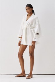 Resim SS6185 Desenli Kimono - SARI / S 