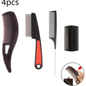 Resim 4 Adet Anti-Dandruff Saç Bakım Seti - Paslanmaz Çelik İnce Dişli Kaşık, Dandruff Temizleme İçin Boş Dişli Kaşık ve Saç Kaşımı - Yeniden Kullanılabilir Saç Üstü Bakım Aracı 