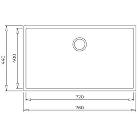 Resim Teka Square 72.40 Tg Tek Hazneli Tezgahaltı Tegranite Eviye - Parlak Krem - 115230018 