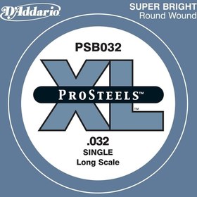 Resim D'Addario PSB032 ProSteels Bas Gitar Tek Tel (Paslanmaz Çelik) 