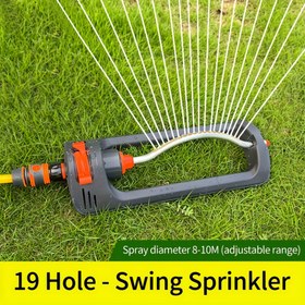 Resim 1 adet 19 Delikli Otomatik Salıncak Sulama Sistemi, Döner Nozul ile Ayarlanabilir 8-10m Püskürtme Çapı, Dayanıklı Plastik Çim Sulama Sistemi, Eşit Su Dağılımı, Pil Gerektirmez, Bahçe Sulama, Şık Tasarım, Güçlü Yapı 