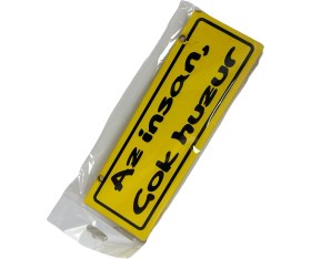 Resim Tky Cam Süsü Yazı ’az Insan Çok Huzur’ Mdf Vantuzlu 