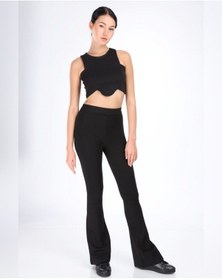 Resim Prakkin Kadın Siyah Yüksek Bel Ispanyol Paça Çelik Örme Tayt 2080Siyah M Siyah 