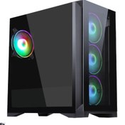 Resim FC-9450G MORO 750W 80+ Bronze Siyah Dual-Ring RGB Fan Mid Tower ATX Kasa Frisby