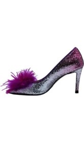 Resim Poletto Deri /tekstil Pembe-Fusya Ayakkabı Gece/abiye 9839 44 