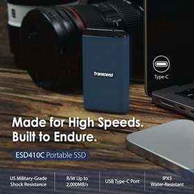 Resim Transcend TS2TESD410C 2TB, USB/Type-C 20Gbps, Okuma/Yazma Hızı 2000 MB/s Taşınabilir Harici SSD 