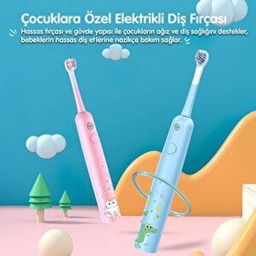 Resim NPO Nicefeel X500 Çocuklar İçin Dakikada 39600 Titreşim Şarjlı Sonic Diş Fırçası Mavi 