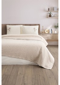 Resim Çift Kişilik Nakışlı Jakarlı Pike-yatak Örtüsü Takımı-daniela Bej Bej 