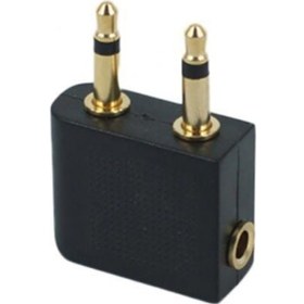 Resim Üniversal 3.5Mm-3.5Mm Uçak Kulaklık Ses Adaptörü Jack Fişi 