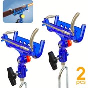 Resim 2 adet Paslanmaz Çelik ABS Balıkçılık Çubuğu Tutucuları - 360° Yatay Ayarlanabilir, 180° Dikey Ayarlanabilir, Tek Tıkla Kilitleme, Plaj ve Zemin Konumları İçin İdeal, Şeffaf Mavi, Balıkçılık Tutkunları İçin Mükemmel Hediye, Plaj Ekipmanları | Ayarlanabilir Çubuk Tutucu | Dayanıklı Balıkçılık Ekipmanları 