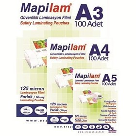 Resim Mapilam 125 Mic A4 Parlak 100'lü Laminasyon Filmi 