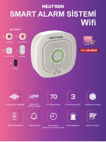 Resim NEUTRON Wi-fi Smart Alarm Ve Güvenlik Sistemi - Kablosuz Alarm Seti - App Ile Kontrol 