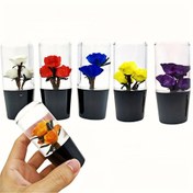 Resim 10.16cm'lik Benzersiz Gül Şeklinde Reçine Kristal Vites Topuzu - Adaptörlerle Manuel Arabalar İçin Uygun, Şeffaf Akrilik, JDM Aksesuarı 