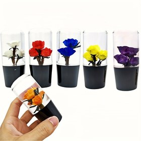Resim 10.16cm'lik Benzersiz Gül Şeklinde Reçine Kristal Vites Topuzu - Adaptörlerle Manuel Arabalar İçin Uygun, Şeffaf Akrilik, JDM Aksesuarı 